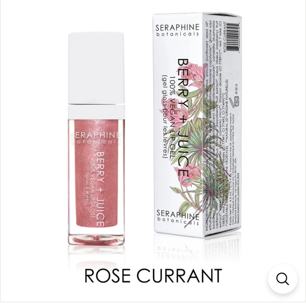 Seraphine Botanicals Berry Plus Juice Lip Gel, Rose Currant, 0.20 fl oz / 6mL